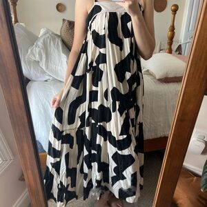 Able the Label Black and White Patterned Maxi Dress